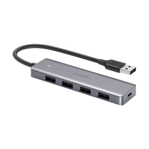Ugreen 50985 USB Male to Quad USB Female Gray USB Hub # 50985