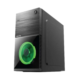 Value Top VT-R855-G Mid Tower Green LED Black ATX Desktop Casing with Standard PSU