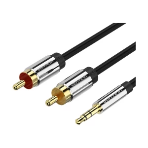 Vention 3.5mm Male to 2 RCA Male, 1 Meter, Black Audio Cable