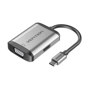Vention Type-C Male to HDMI, VGA, USB 3.0, PD Gray Converter #TFAHB