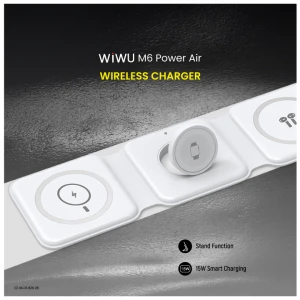 Wiwu M6 Power Air 3 in 1 15W White Magnetic Wireless Charger
