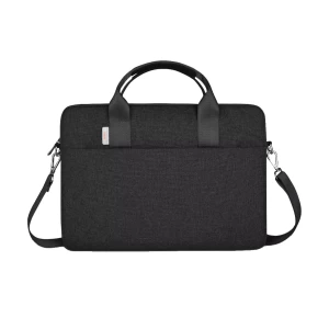 WIWU Minimalist 14 inch Black Laptop Bag with Detachable Shoulder Strap