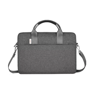 WIWU Minimalist 15.6 inch Gray Laptop Bag with Detachable Shoulder Strap