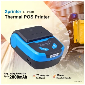 Xprinter XP-P810 80mm Black & Blue Portable Direct Thermal POS Receipt Printer