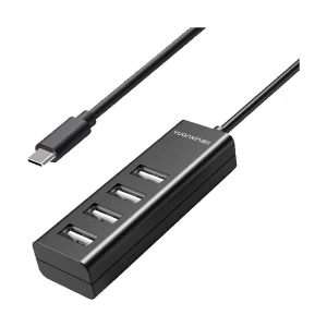Yuanxin Type-C Male to Quad USB Female Black Hub # X-2328T