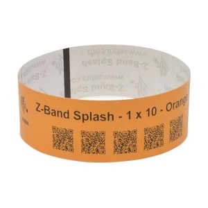 Zebra 1 x 10inch Z-Band Splash Wristband Direct thermal Ribbon (350/roll) #10012717-6K