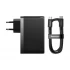 Baseus GaN5 Pro USB & Dual USB-C 140W EU Black Wall Charger with USB-C to USB-C 1 Meter Black Charging Cable #CCGP100201