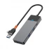 WiWU A431C Linker 4 in 1 USB-A & USB-C Gray Hub # A431C