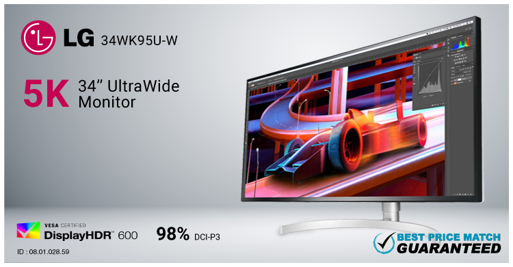 LG 34WK95U-W 34 Inch UltraWide Nano IPS LED 5K Monitor